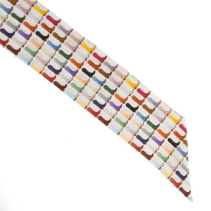 Silk Rainbow Boots Frilly Scarf