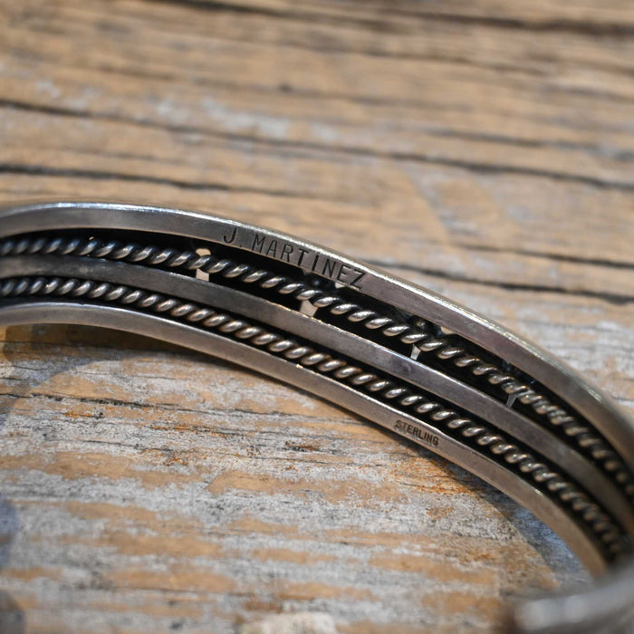 Juan Martinez Sterling Silver & Seafoam Turquoise Cuff