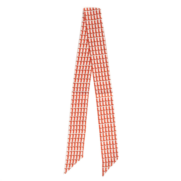 Silk Red Boots Frilly Scarf