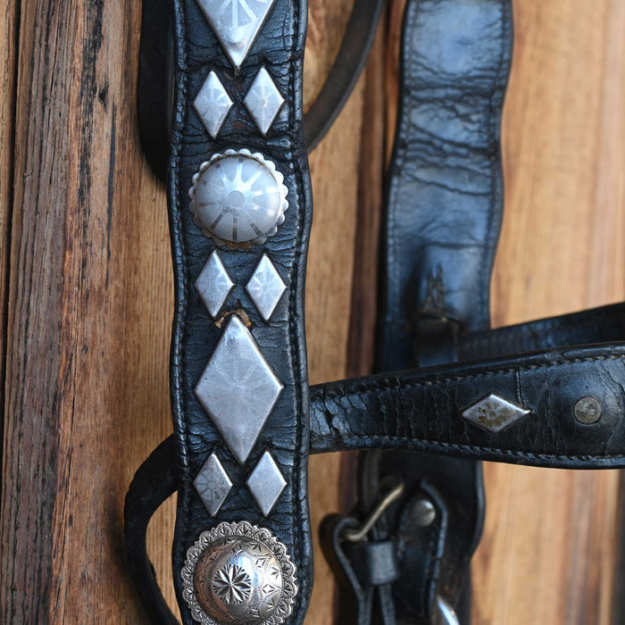 Beautiful Vintage Nickel Silver Parade Bridle set with Dormer & silver mounted bit