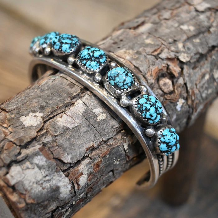 Juan Martinez Sterling Silver & Seafoam Turquoise Cuff