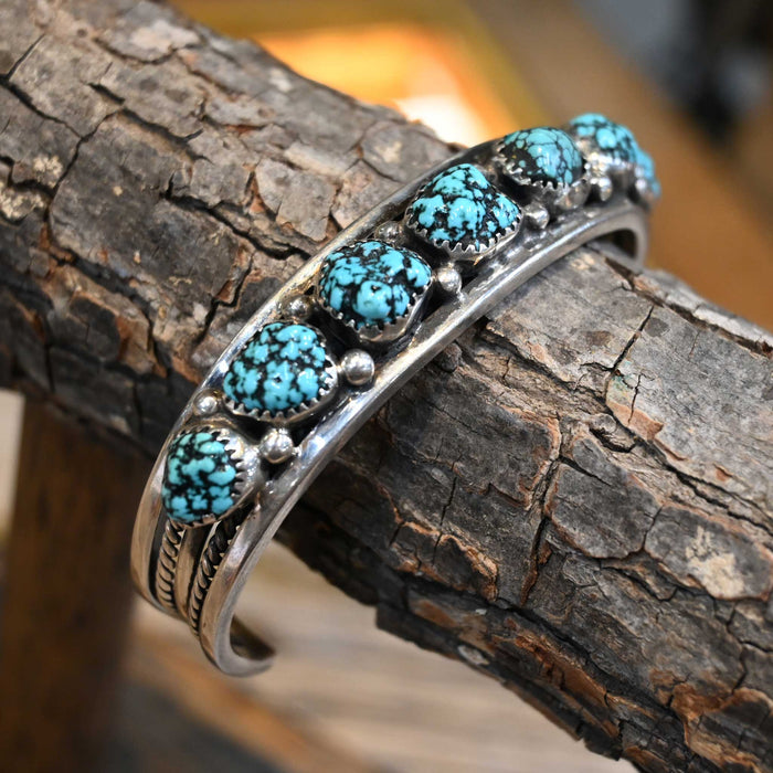 Juan Martinez Sterling Silver & Seafoam Turquoise Cuff