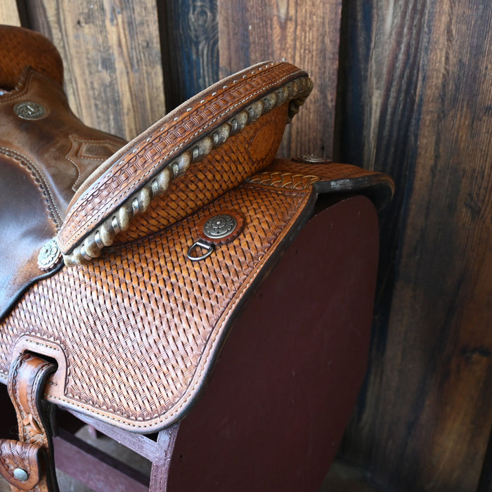 15" USED DOUBLE J PINKSTON PRO FLEX BARREL SADDLE