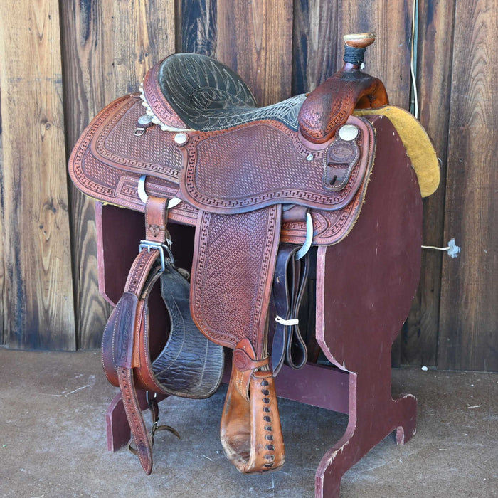 15" USED TESKEY'S TEAM ROPING SADDLE Saddles - Used Teskey's Saddlery