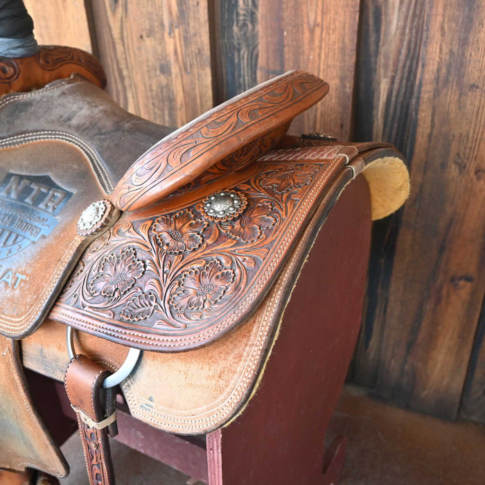 15" USED SCOTT THOMAS TEAM ROPING SADDLE