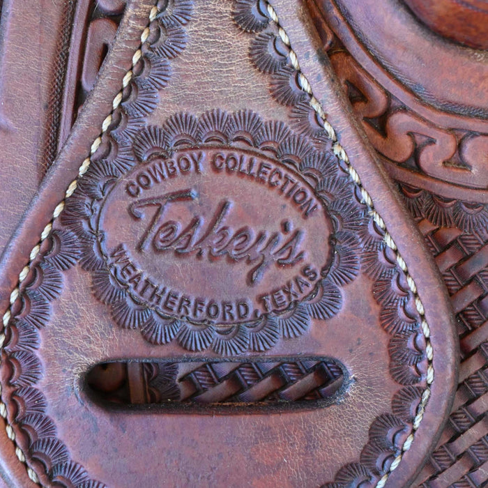 15" USED TESKEY'S TEAM ROPING SADDLE Saddles - Used Teskey's Saddlery