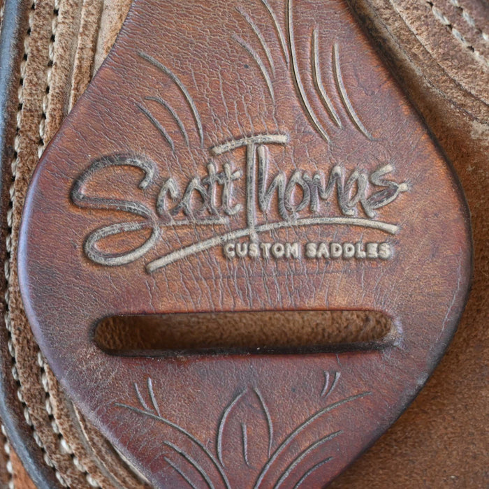 15" USED SCOTT THOMAS TEAM ROPING SADDLE