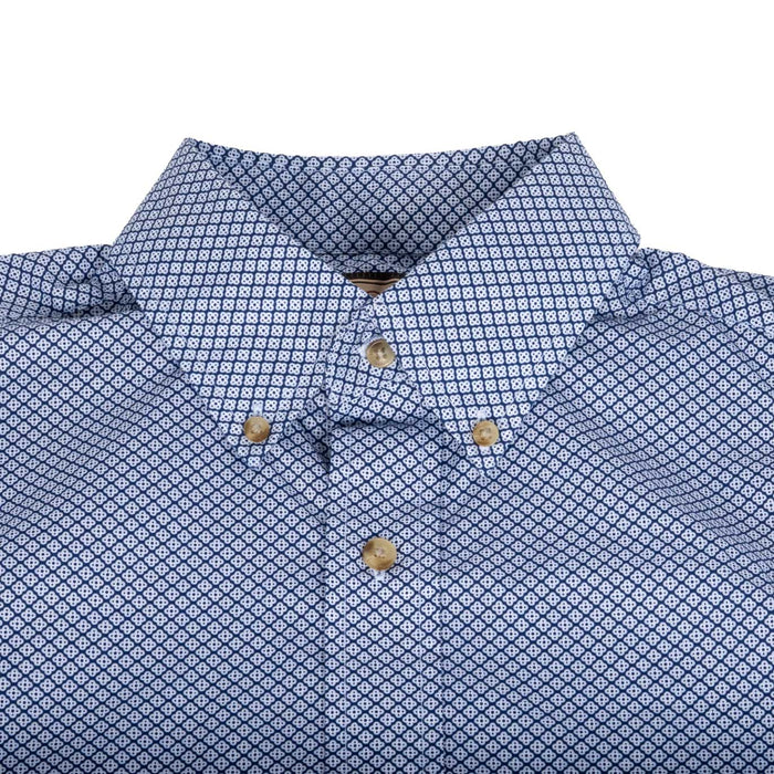Wrangler Men's Western Classic Fit Blue Print Button Up Shirt MEN - Clothing - Shirts - Short Sleeve Wrangler