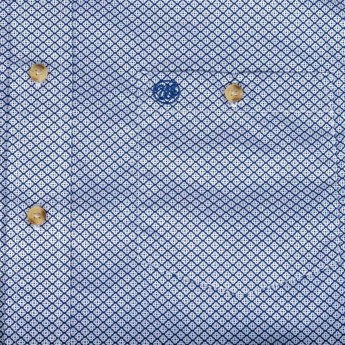 Wrangler Men's Western Classic Fit Blue Print Button Up Shirt MEN - Clothing - Shirts - Short Sleeve Wrangler