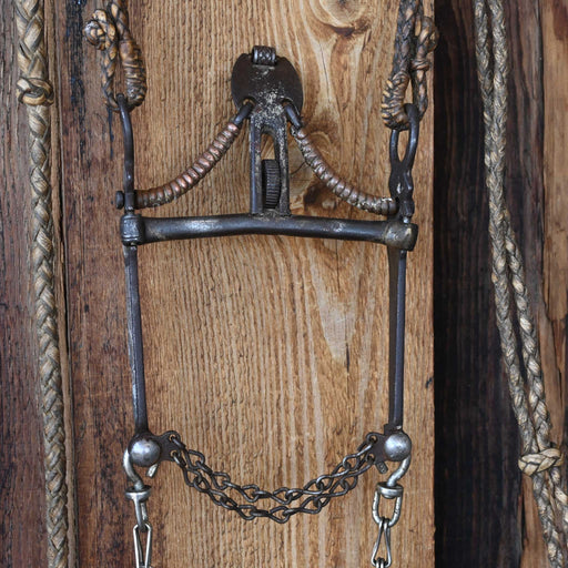 Vintage Rawhide Braided Bridle Rig w/a Silver Mounted Spade Bit Collectibles MISC