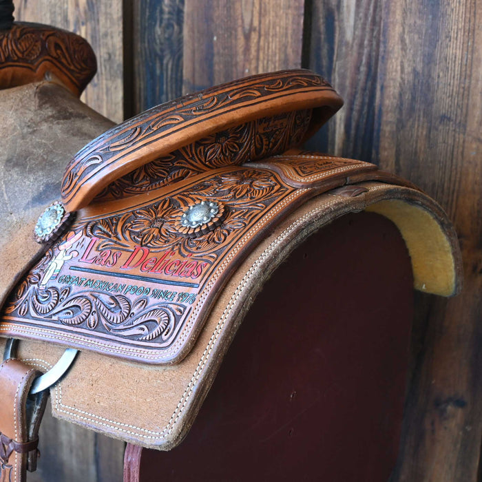 15" USED PEREZ TEAM ROPING SADDLE Saddles - Used Perez Saddles