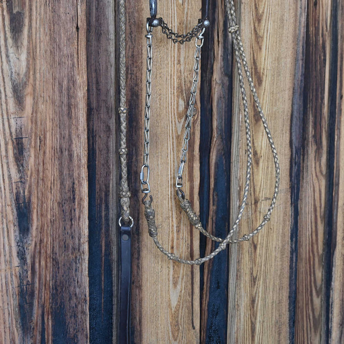 Vintage Rawhide Braided Bridle Rig w/a Silver Mounted Spade Bit Collectibles MISC