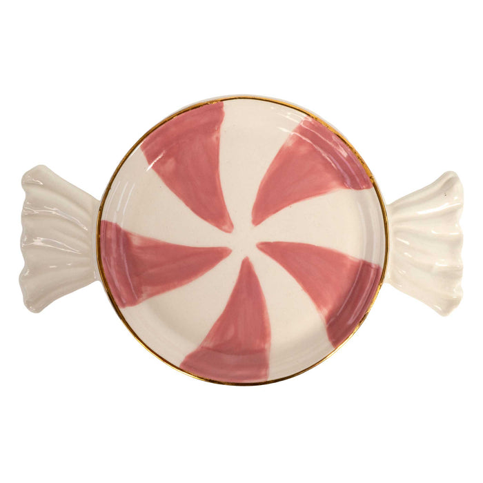 Mud Pie Pink Candy Tidbit Plate
