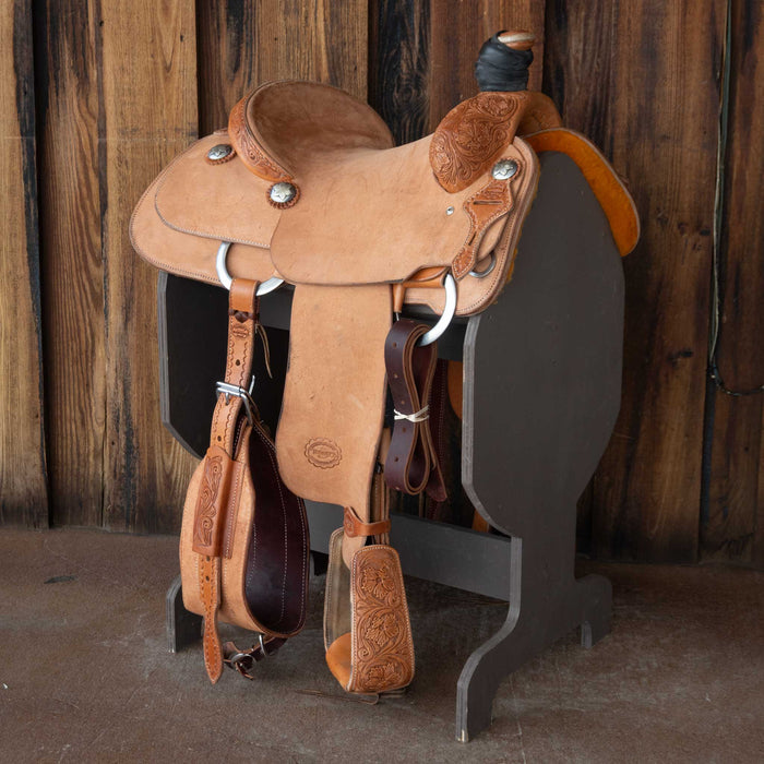 14" USED TESKEY'S TEAM ROPING SADDLE