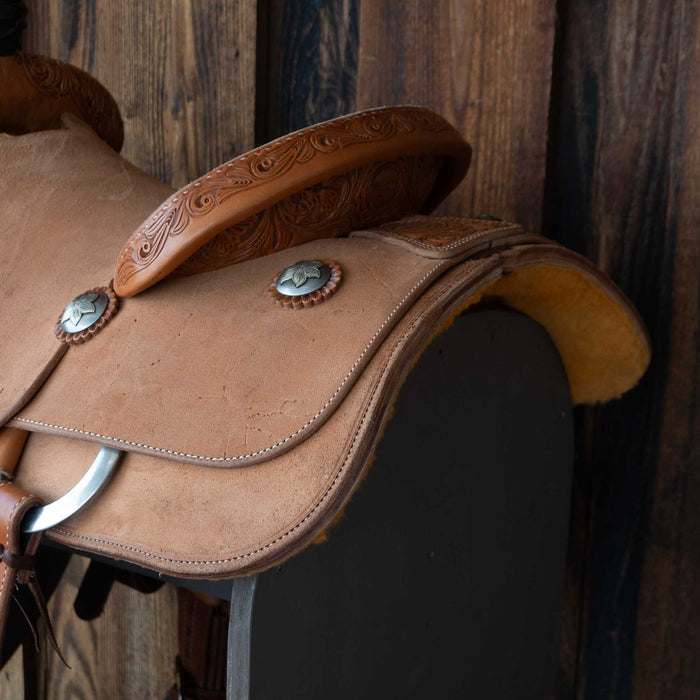 14" USED TESKEY'S TEAM ROPING SADDLE
