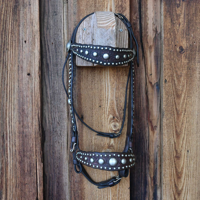 Vintage Visalia Stock Co. Matching Tooled & Stiudded Bridle & Breastcollar Set