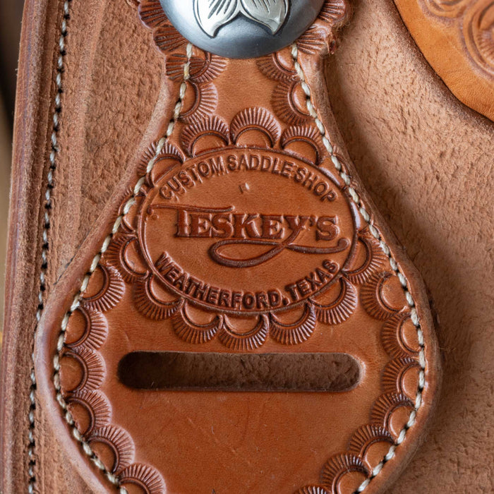 14" USED TESKEY'S TEAM ROPING SADDLE