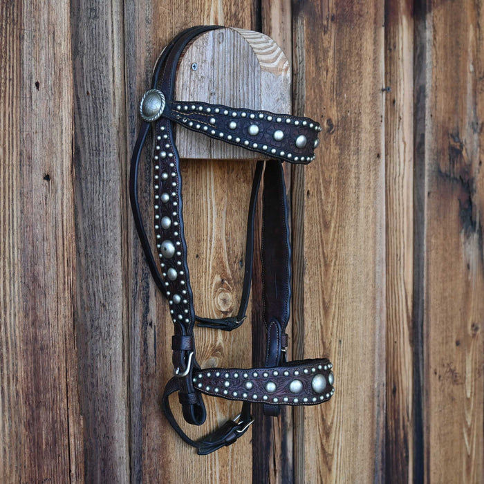 Vintage Visalia Stock Co. Matching Tooled & Stiudded Bridle & Breastcollar Set