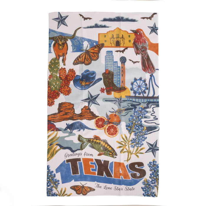 Greetings From Texas Tea Towel