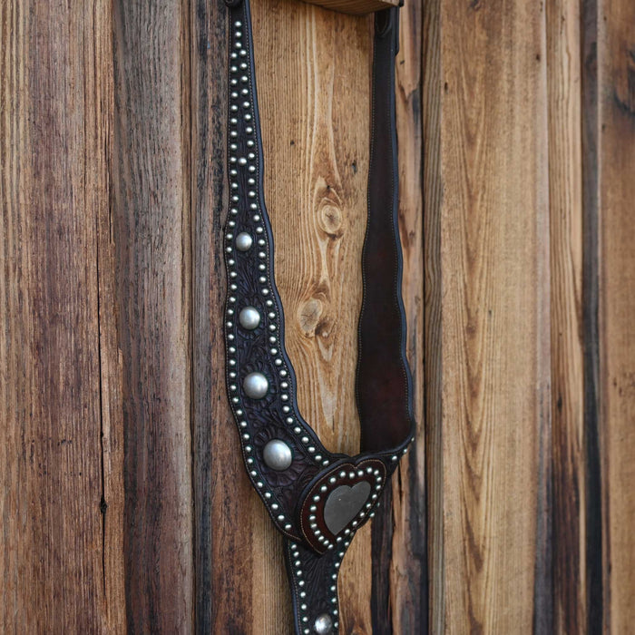 Vintage Visalia Stock Co. Matching Tooled & Stiudded Bridle & Breastcollar Set