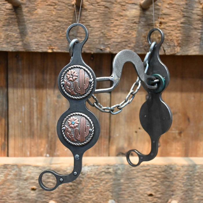 Paul Petska Washer Solid Port Bit w/ Copper Cactus Conchos