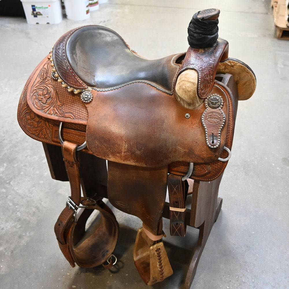 15" USED TESKEY'S ROPING SADDLE Saddles TESKEY'S SADDLERY LLC   