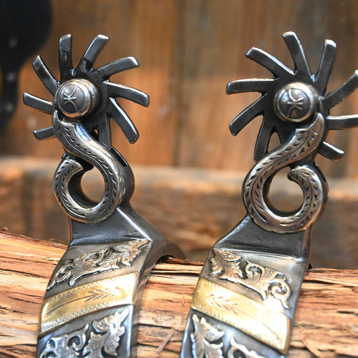 Kerry Kelley Silver & Brass Chihuahua Mounted Hurricane Spurs