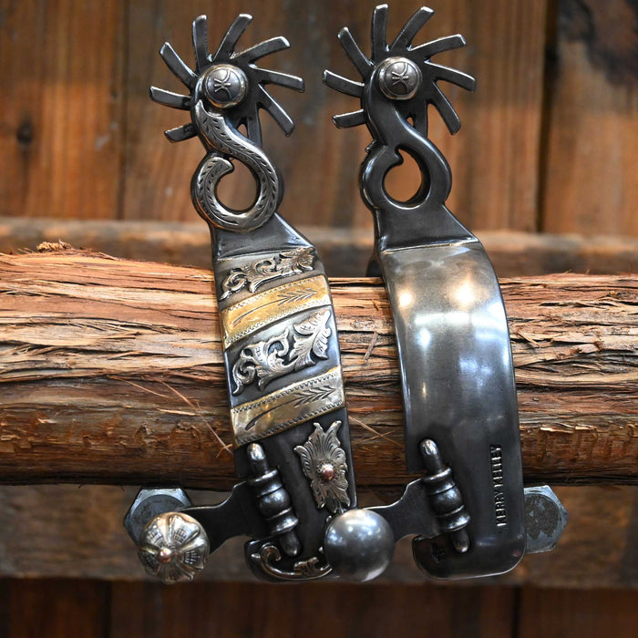 Kerry Kelley Silver & Brass Chihuahua Mounted Hurricane Spurs