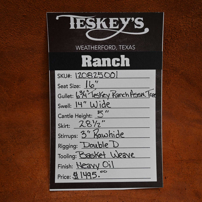 16" TESKEY'S RANCH ASSOCIATION SADDLE