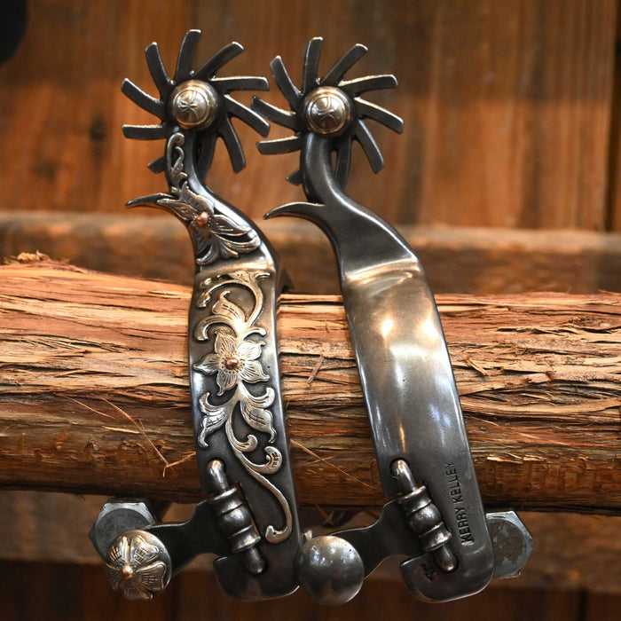 Kerry Kelley Silver & Brass Bars Mounted Hurricane Spurs