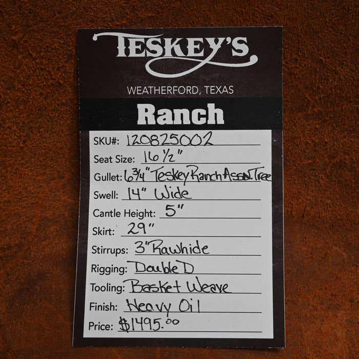 16.5" TESKEY'S RANCH ASSOCIATION SADDLE