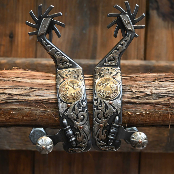 Kerry Kelley Silver & Copper Mounted Hurricane Spurs