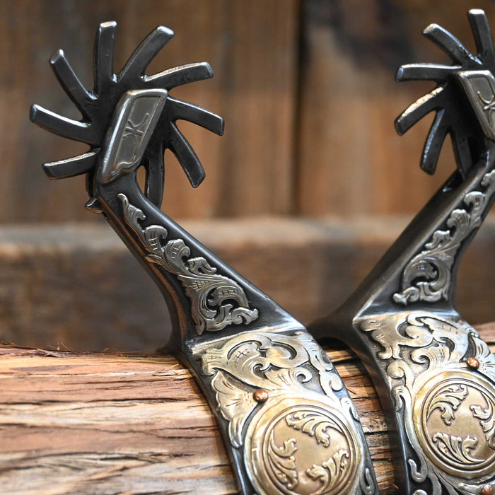 Kerry Kelley Silver & Copper Mounted Hurricane Spurs