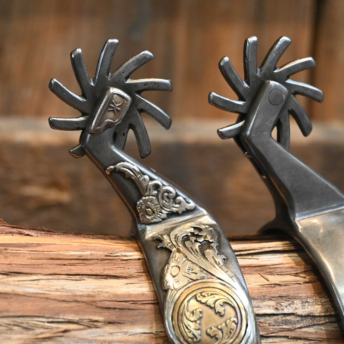 Kerry Kelley Silver & Copper Mounted Hurricane Spurs