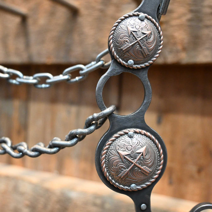 Paul Petska Chain Gag Bit w/ Copper Arrow Conchos