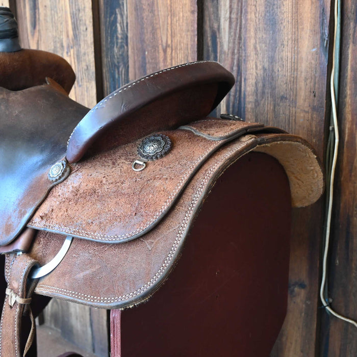 15" USED NRS TEAM ROPING SADDLE Saddles - Used NRS