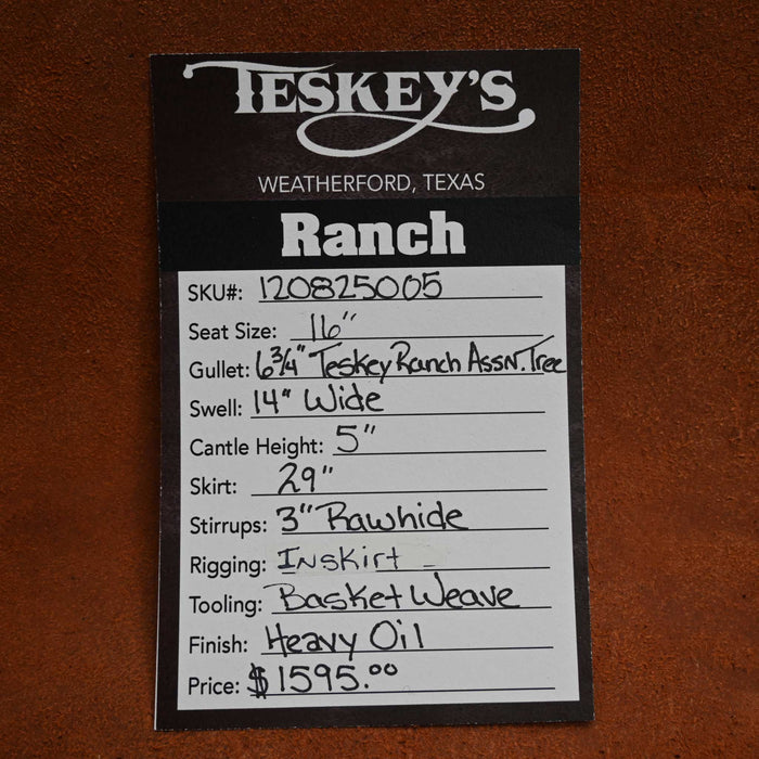 16" TESKEY'S RANCH ASSOCIATION SADDLE