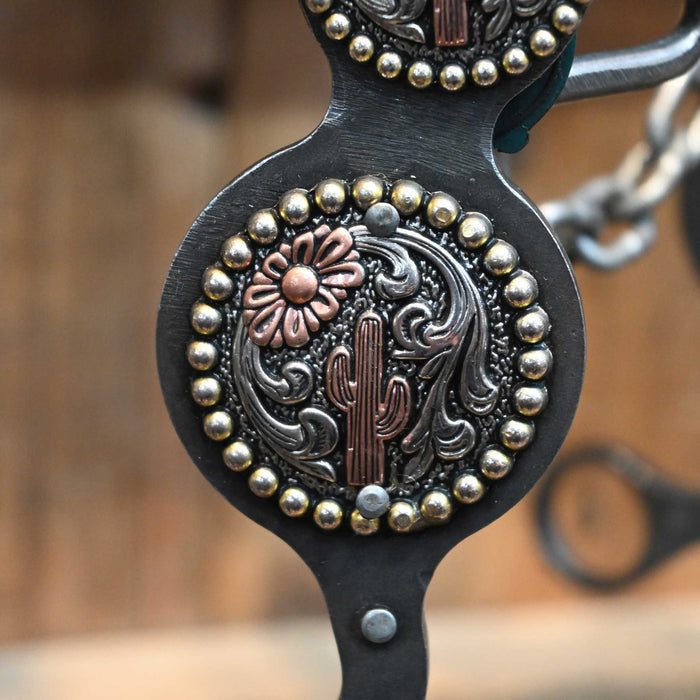 Paul Petska Solid Port Bit w/ Copper Cactus Conchos