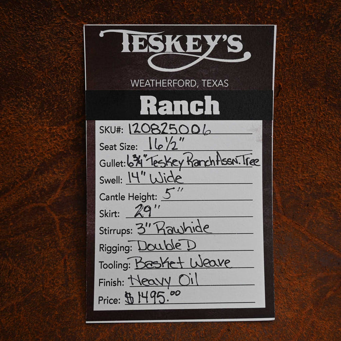 16.5" TESKEY'S RANCH ASSOCIATION SADDLE