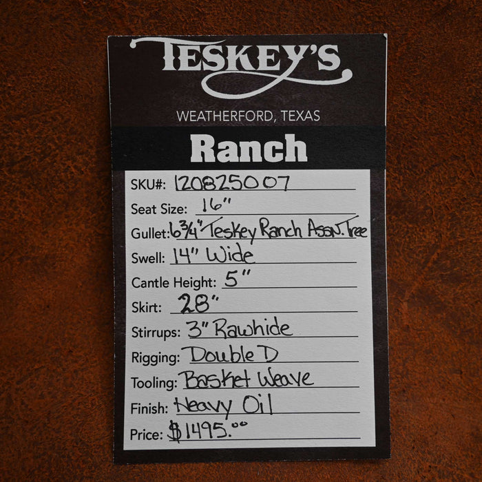 16" TESKEY'S RANCH ASSOCIATION SADDLE