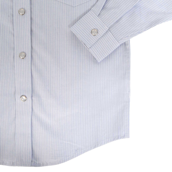 Panhandle Slim Boy's Blue Stripe Pearl Snap Shirt