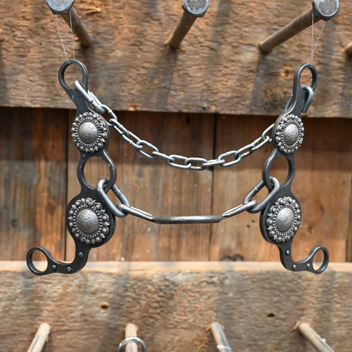 Paul Petska Ported Chain Bit w/ Classic Silver Conchos