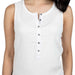 Dylan Rowan Rib Henley White Tank Top WOMEN - Clothing - Tops - Sleeveless Dylan