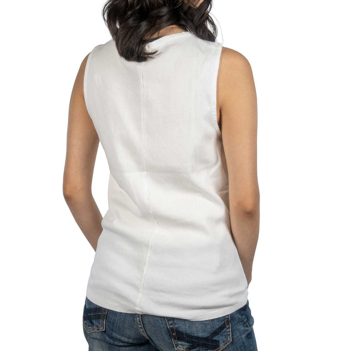 Dylan Rowan Rib Henley White Tank Top WOMEN - Clothing - Tops - Sleeveless Dylan