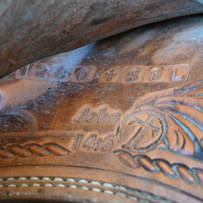 14" USED TRUTH SADDLERY TEAM ROPING SADDLE Saddles - Used Truth Saddlery