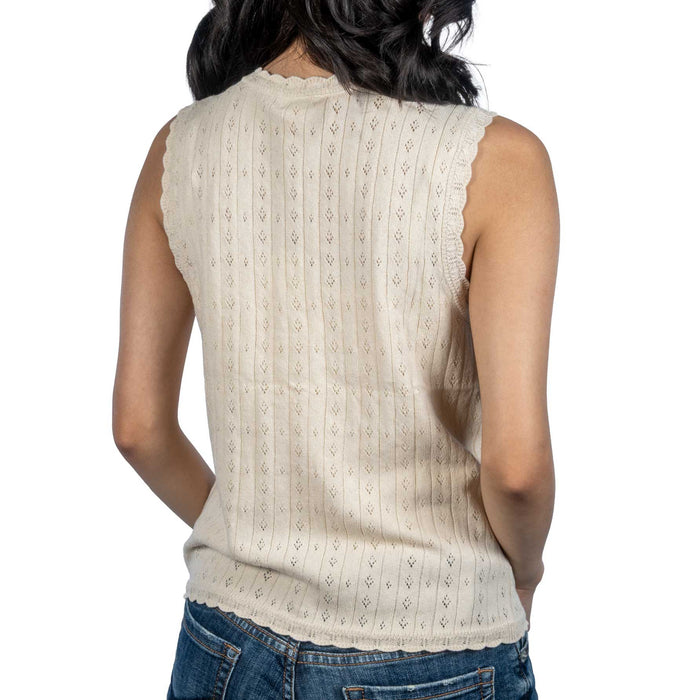 Dylan Jesse Sleeveless Cream Sweater Tank Top WOMEN - Clothing - Tops - Sleeveless Dylan