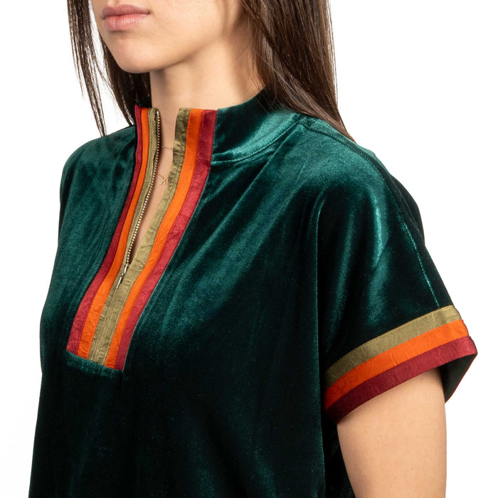 Green Contrast Trim Top