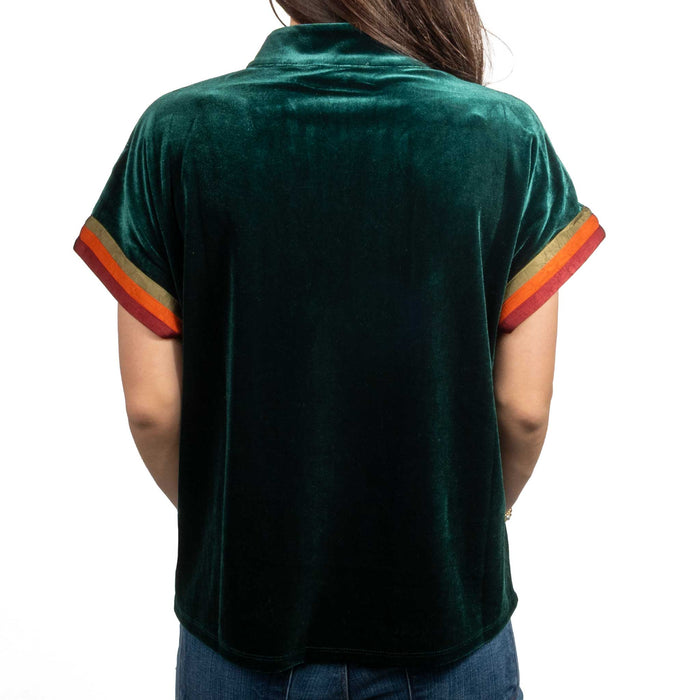 Green Contrast Trim Top