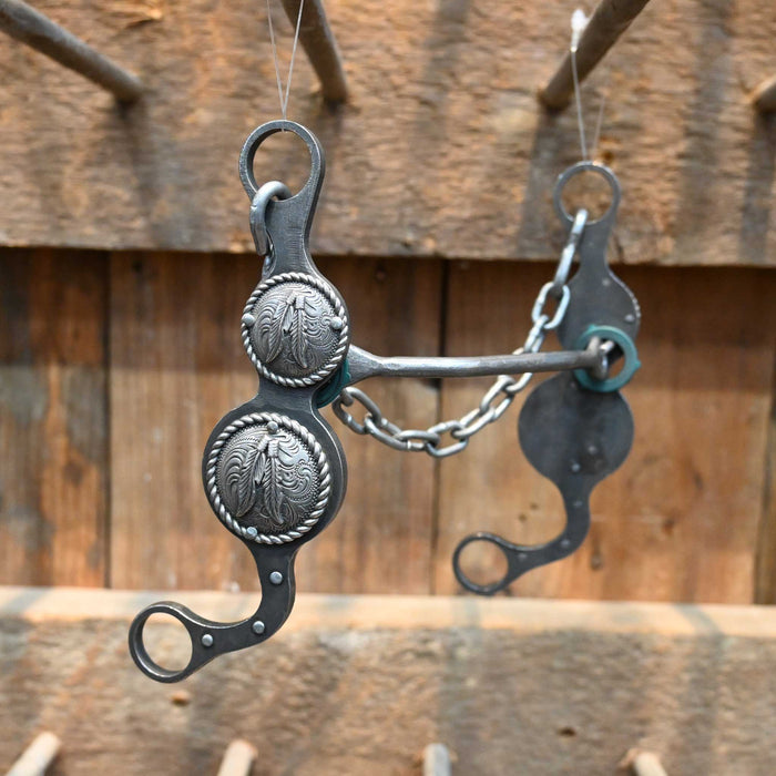 Paul Petska Mullen Bit w/ Silver Feather Conchos