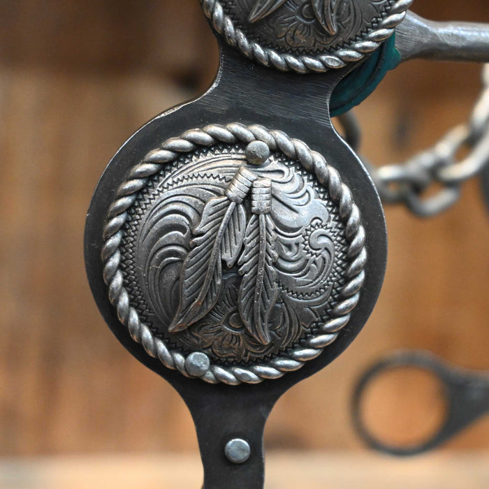 Paul Petska Mullen Bit w/ Silver Feather Conchos